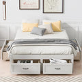 Lit plateforme pleine grandeur 6 tiroirs sous le lit Cadre LVL MDF Blanc antique