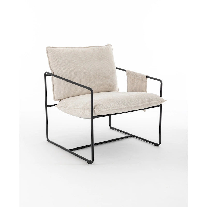 Fauteuil d'appoint moderne en velours, coussin en mousse broyée, structure tubulaire en acier doré, gris foncé