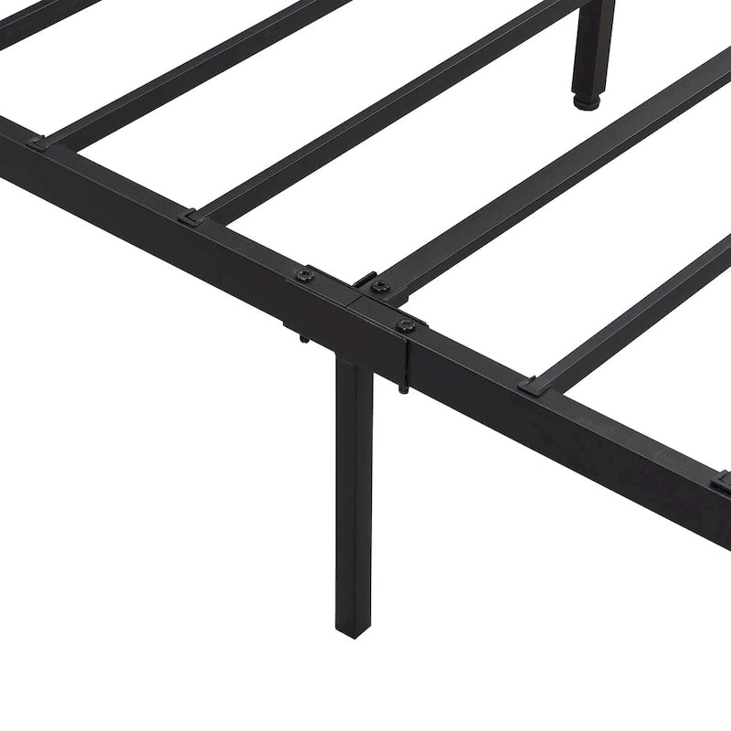 Lit plateforme industriel King Size Tête de lit LED Prises USB 2 tiroirs Noir Marron