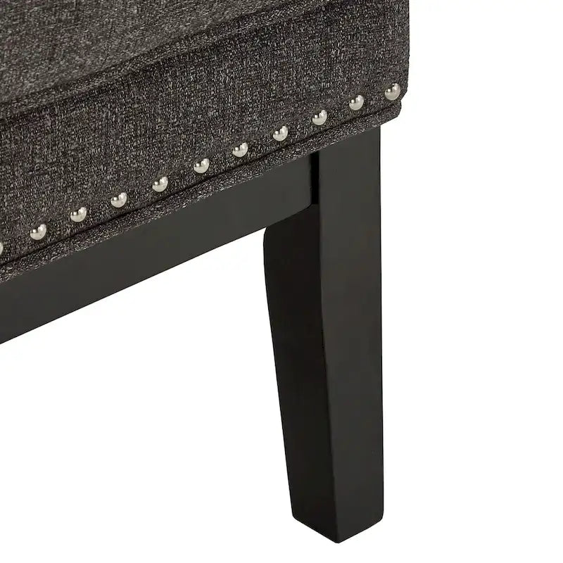Fauteuil lounge à dossier haut avec repose-pieds Oreiller Clous de tapissier Pieds en peuplier 3 couleurs