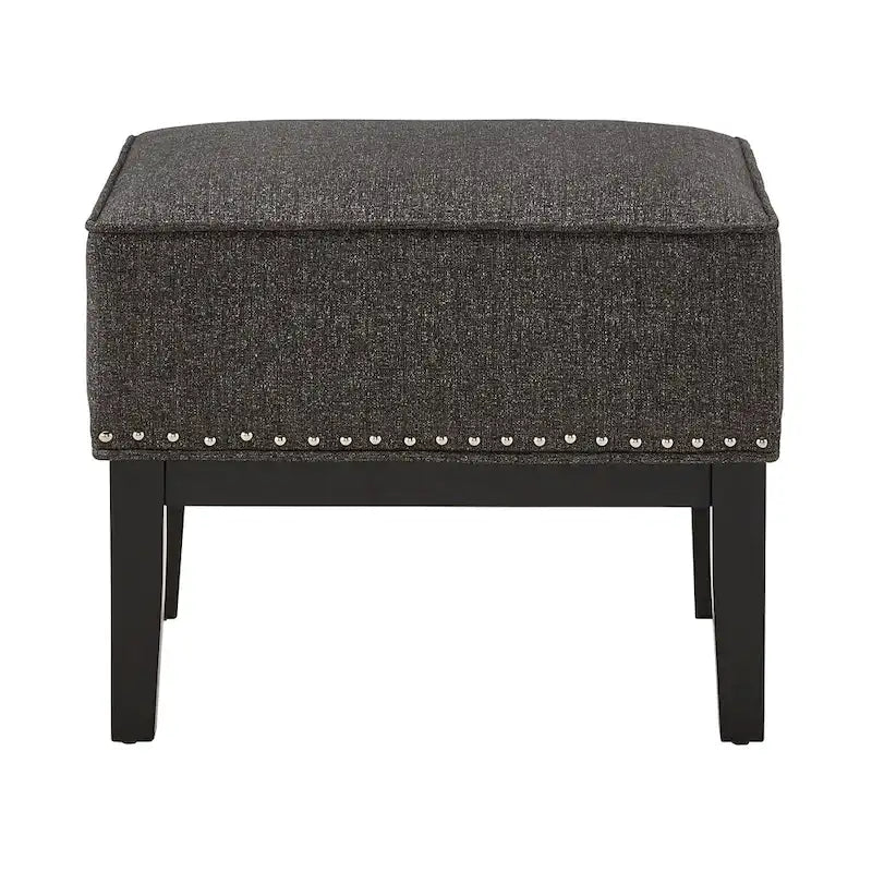 Fauteuil lounge à dossier haut avec repose-pieds Oreiller Clous de tapissier Pieds en peuplier 3 couleurs