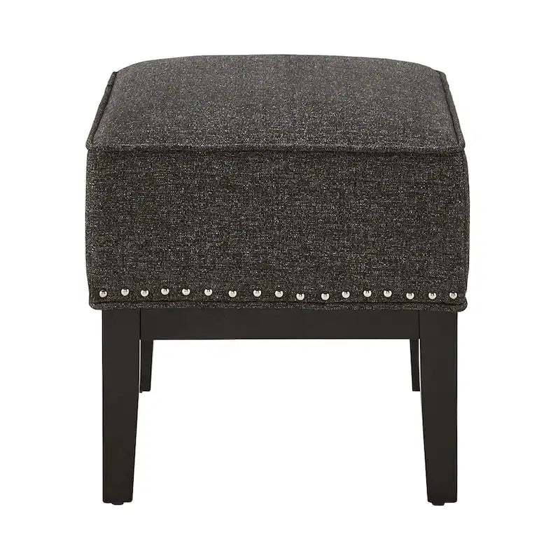 Fauteuil lounge à dossier haut avec repose-pieds Oreiller Clous de tapissier Pieds en peuplier 3 couleurs