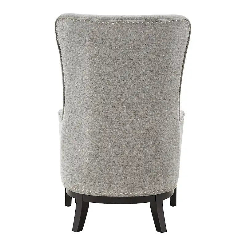 Fauteuil lounge à dossier haut avec repose-pieds Oreiller Clous de tapissier Pieds en peuplier 3 couleurs