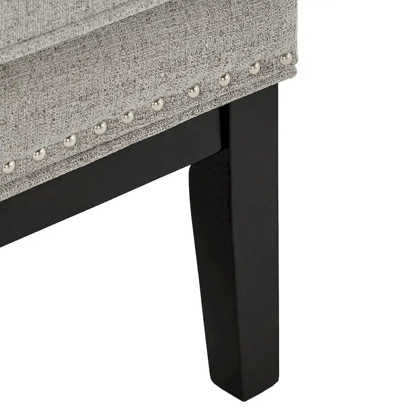 Fauteuil lounge à dossier haut avec repose-pieds Oreiller Clous de tapissier Pieds en peuplier 3 couleurs