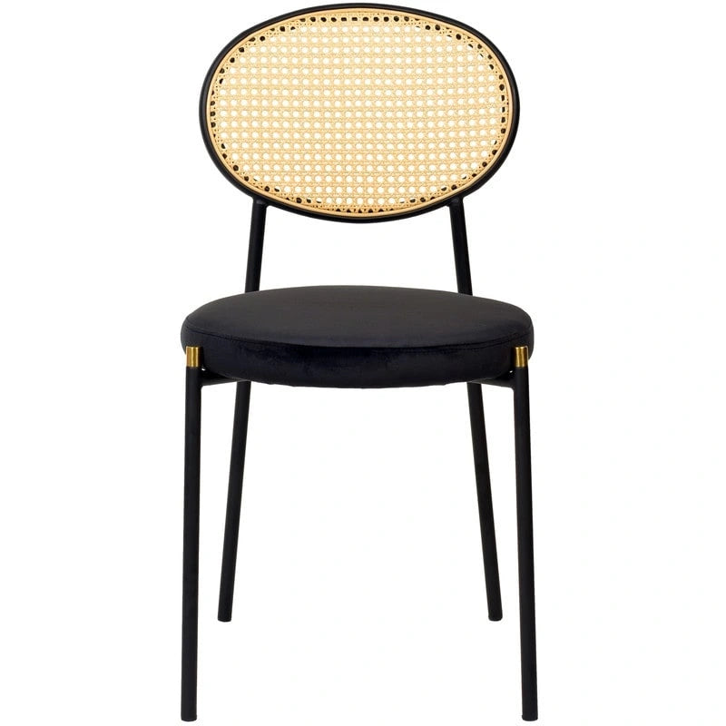 Modern style dining chair – a decorative chair with a rattan back, suitable for home offices, living rooms, and kitchens.