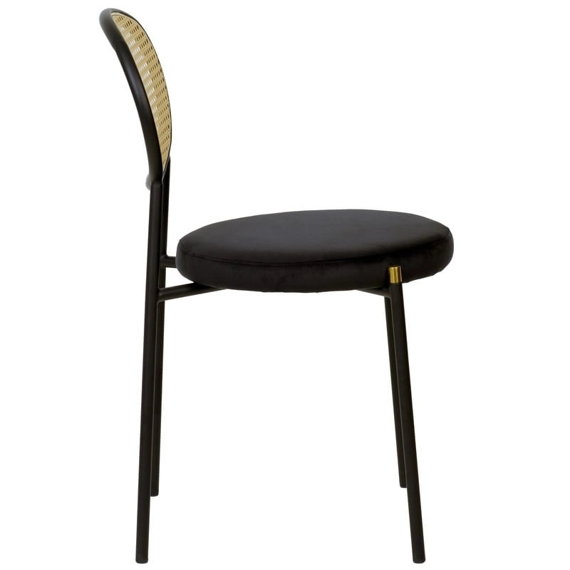 Modern style dining chair – a decorative chair with a rattan back, suitable for home offices, living rooms, and kitchens.
