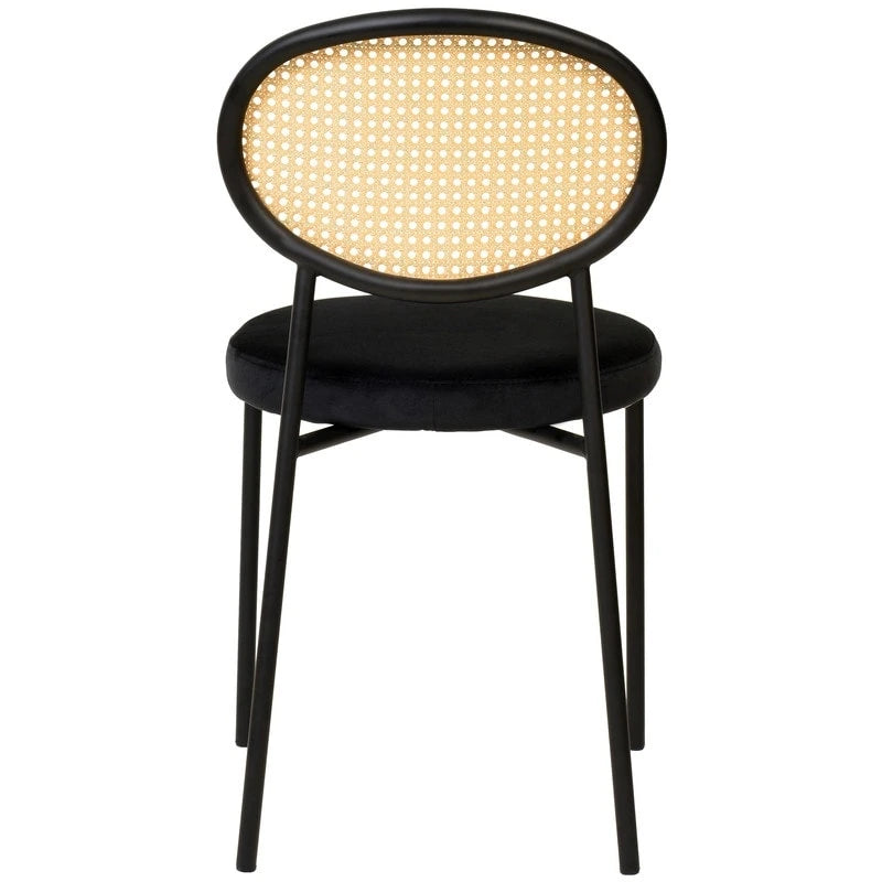 Modern style dining chair – a decorative chair with a rattan back, suitable for home offices, living rooms, and kitchens.