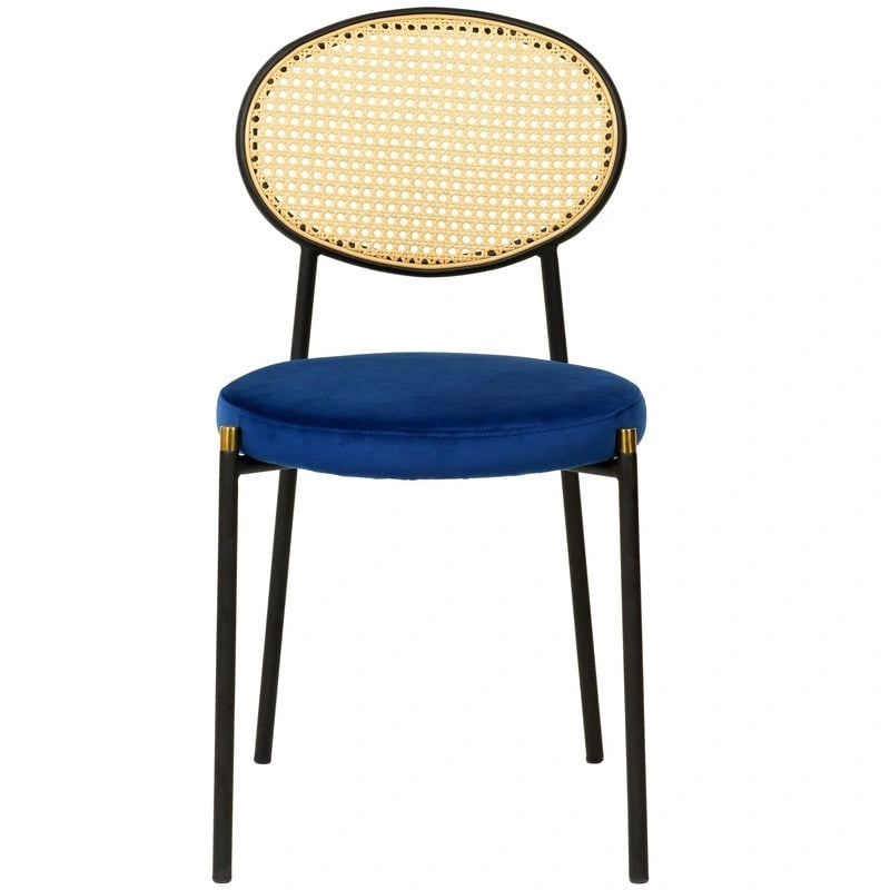 Modern style dining chair – a decorative chair with a rattan back, suitable for home offices, living rooms, and kitchens.