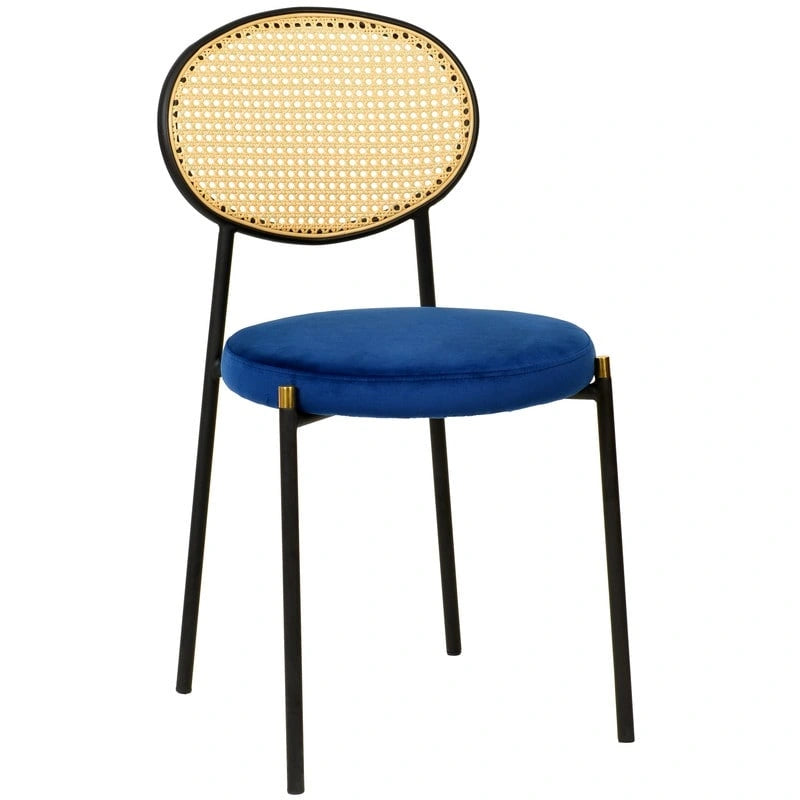 Modern style dining chair – a decorative chair with a rattan back, suitable for home offices, living rooms, and kitchens.