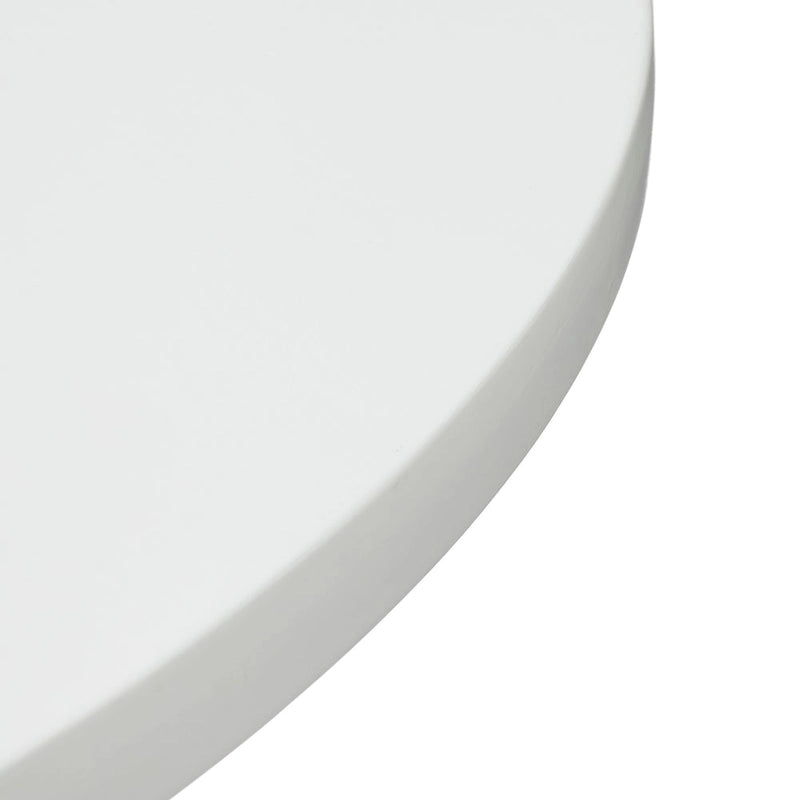 Table de salle à manger ronde sur pied en hévéa, base sculptée, style rustique vieilli, finitions multiples