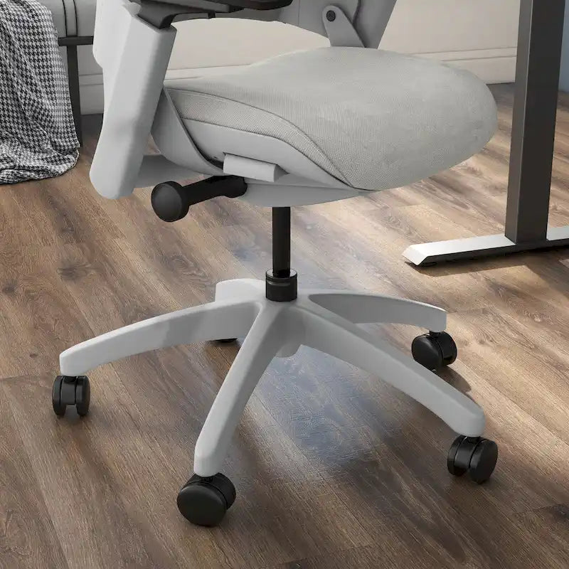 Chaise de bureau ergonomique en tissu gris, certifiée ANSI-BIFMA, réglable en hauteur, avec accoudoirs 3D