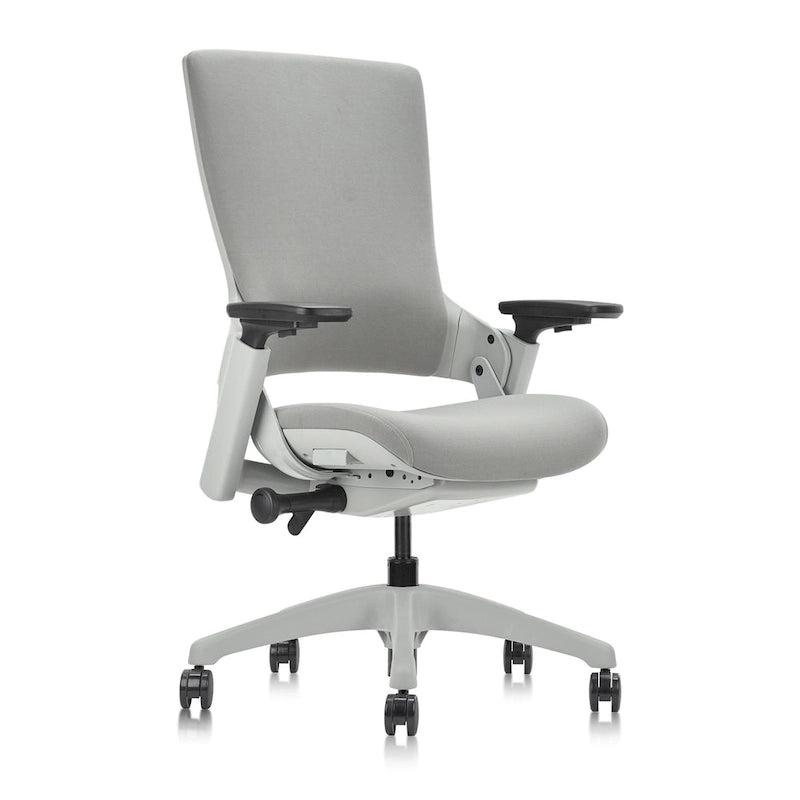 Chaise de bureau ergonomique en tissu gris, certifiée ANSI-BIFMA, réglable en hauteur, avec accoudoirs 3D