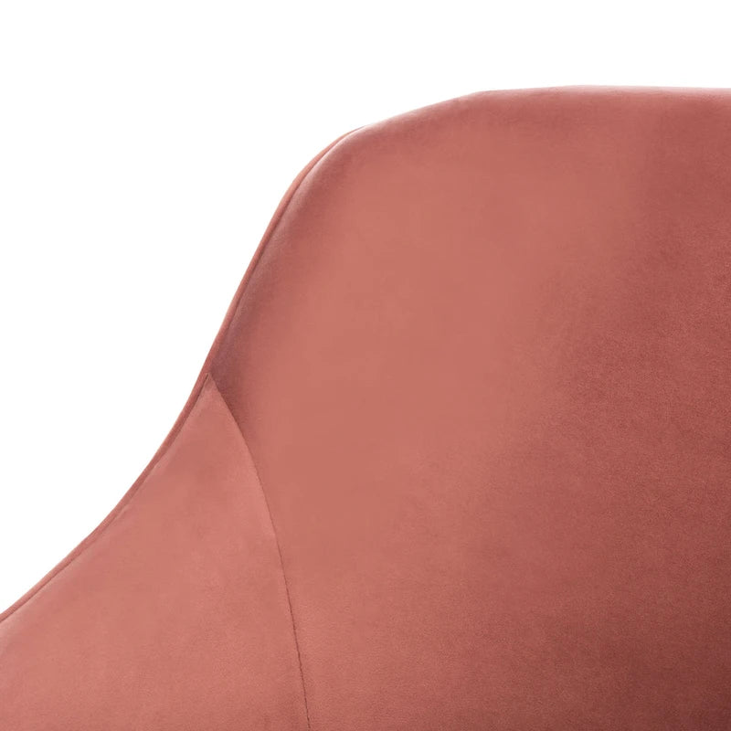 Fauteuil d'appoint en velours capitonné pivotant avec piétement doré en X Rose poudré Vert écume de mer Émeraude