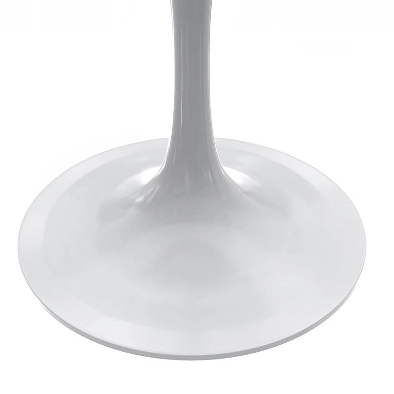 Table à manger piédestal en résine ronde Tulipe Base en acier blanc 3 tailles